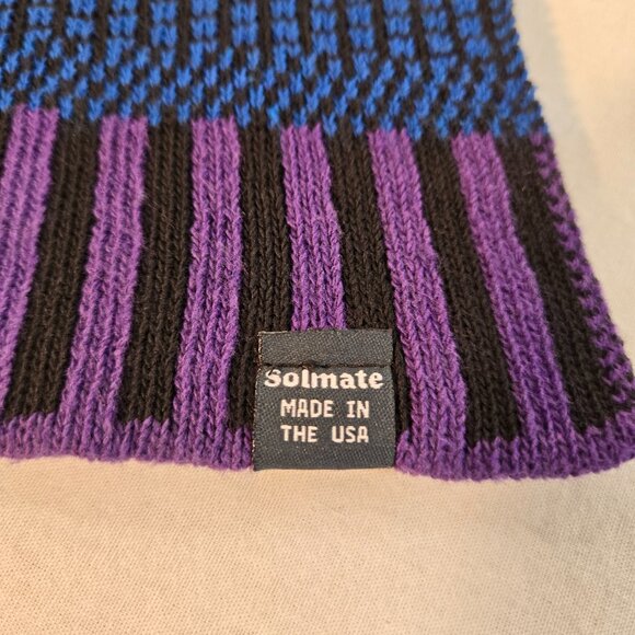 SOLMATE Boho UNISEX Multicolor Multi Patterns Recycled Knit Scarf New NO Tags! - Picture 11 of 14